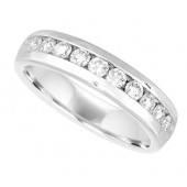 White/Yellow Gold Wedding Band Mens/ Ladies Channel Setting